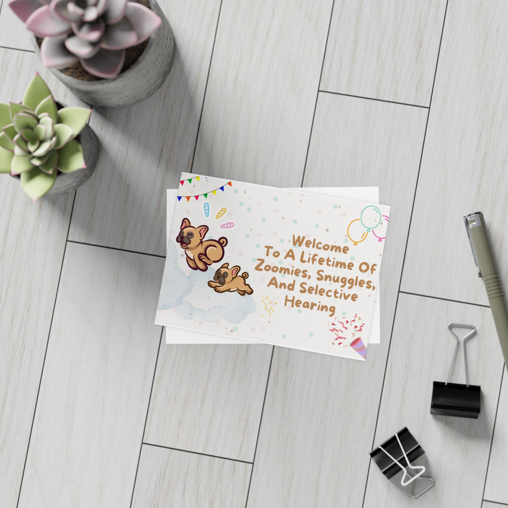 Welcome to the Frenchie Family Card | Cute French Bulldog Greeting Card