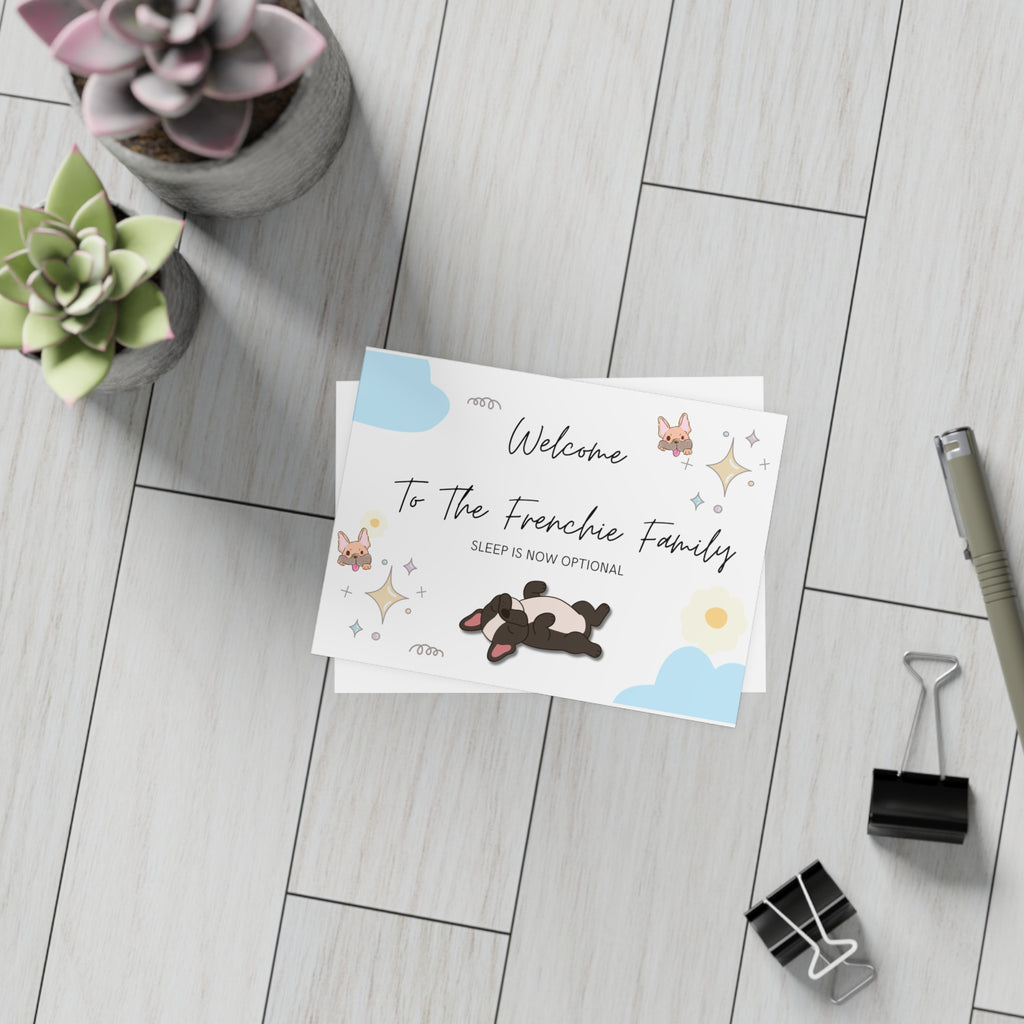 Welcome to the Frenchie Family Card | Cute French Bulldog Greeting Card