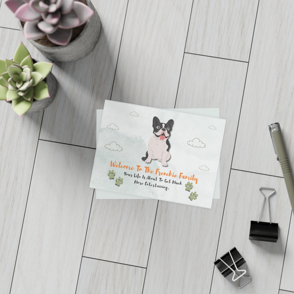Welcome to the Frenchie Family Card | Cute French Bulldog Greeting Card
