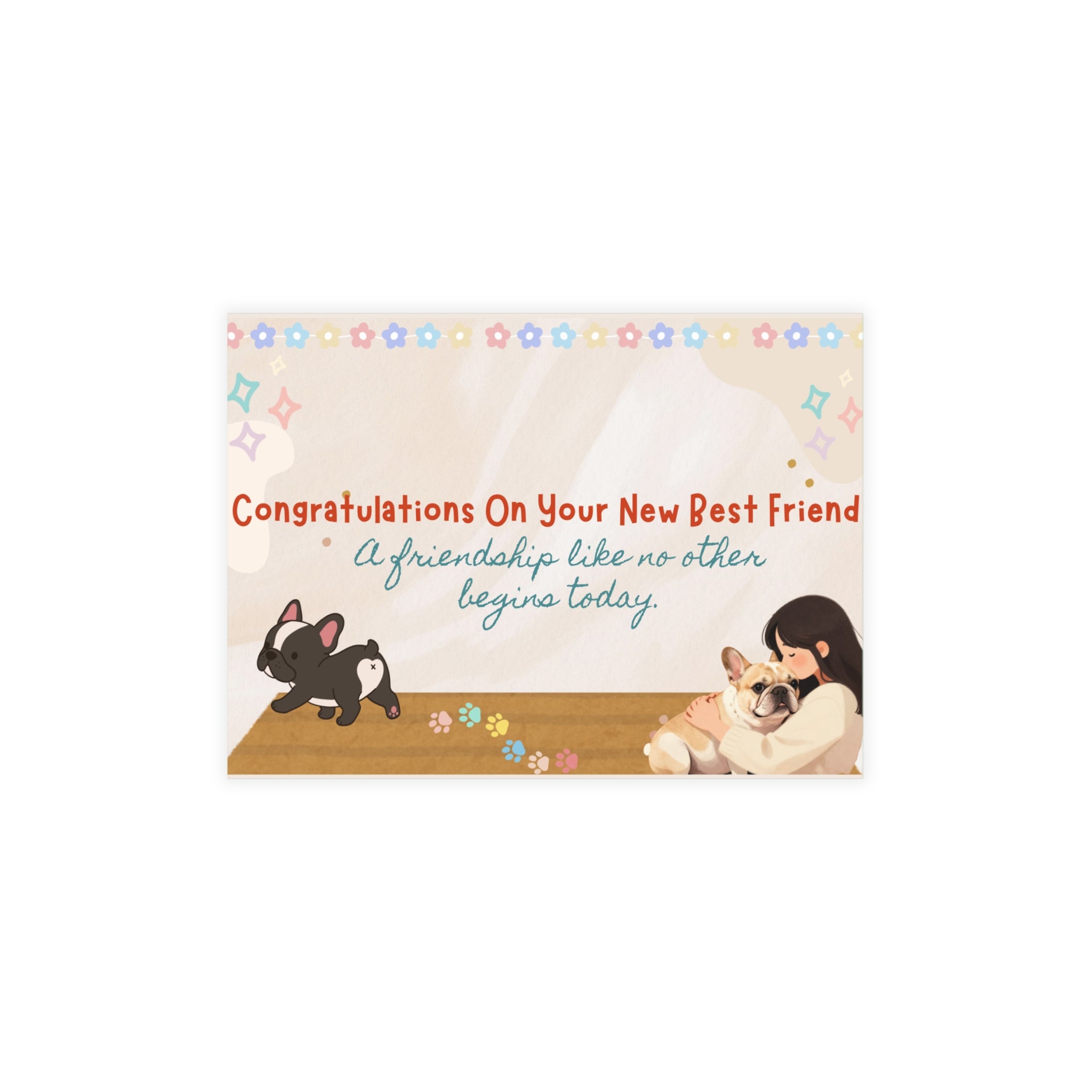 Welcome to the Frenchie Family Card | Cute French Bulldog Greeting Card