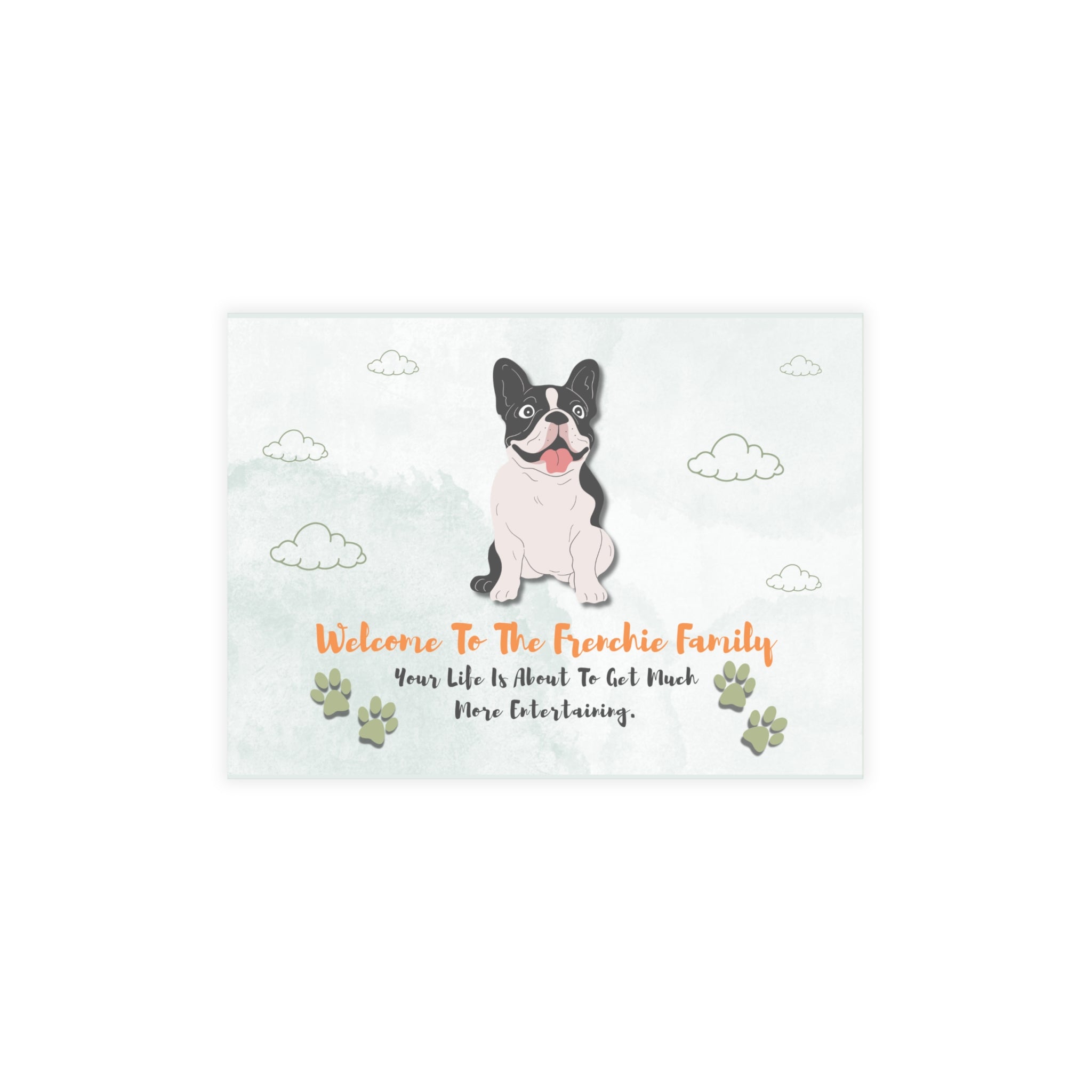 Welcome to the Frenchie Family Card | Cute French Bulldog Greeting Card