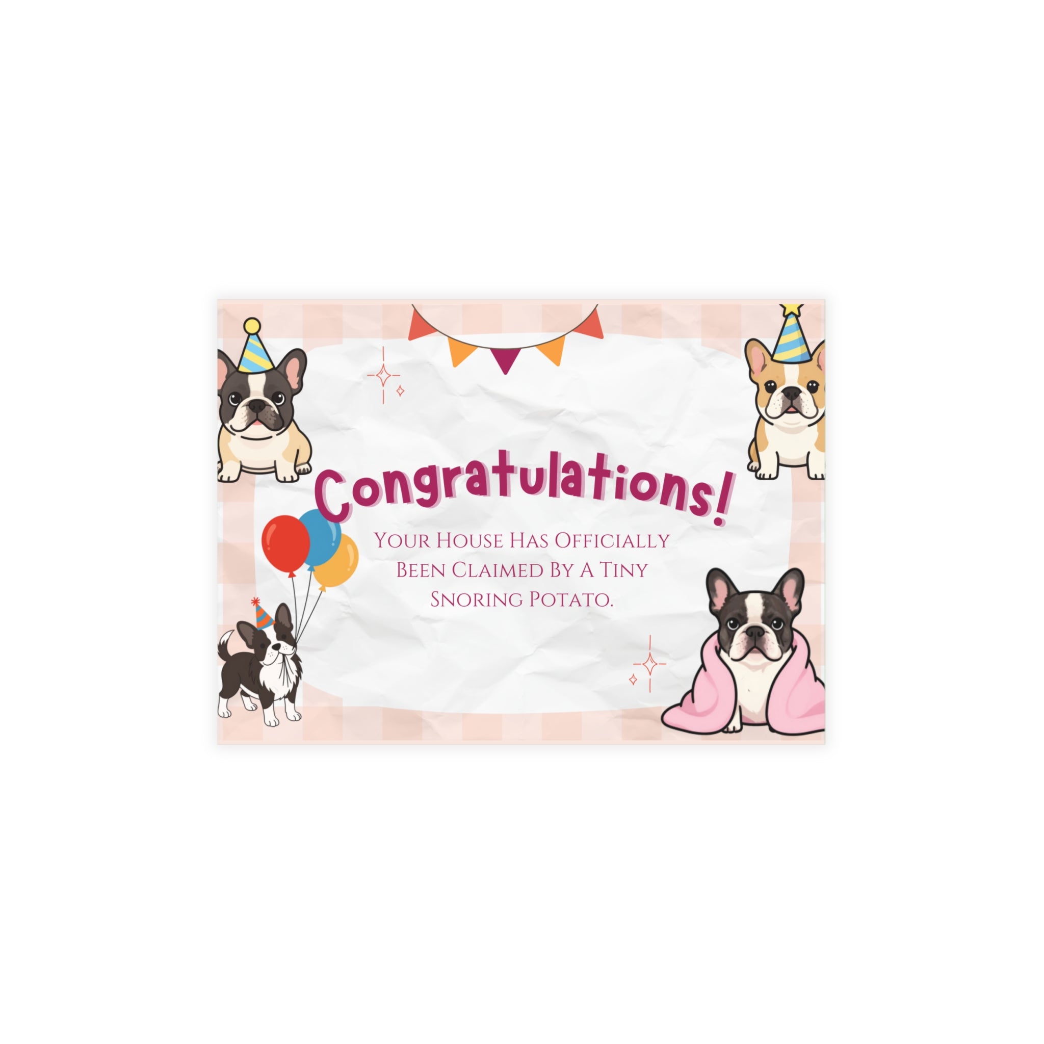 Welcome to the Frenchie Family Card | Cute French Bulldog Greeting Card