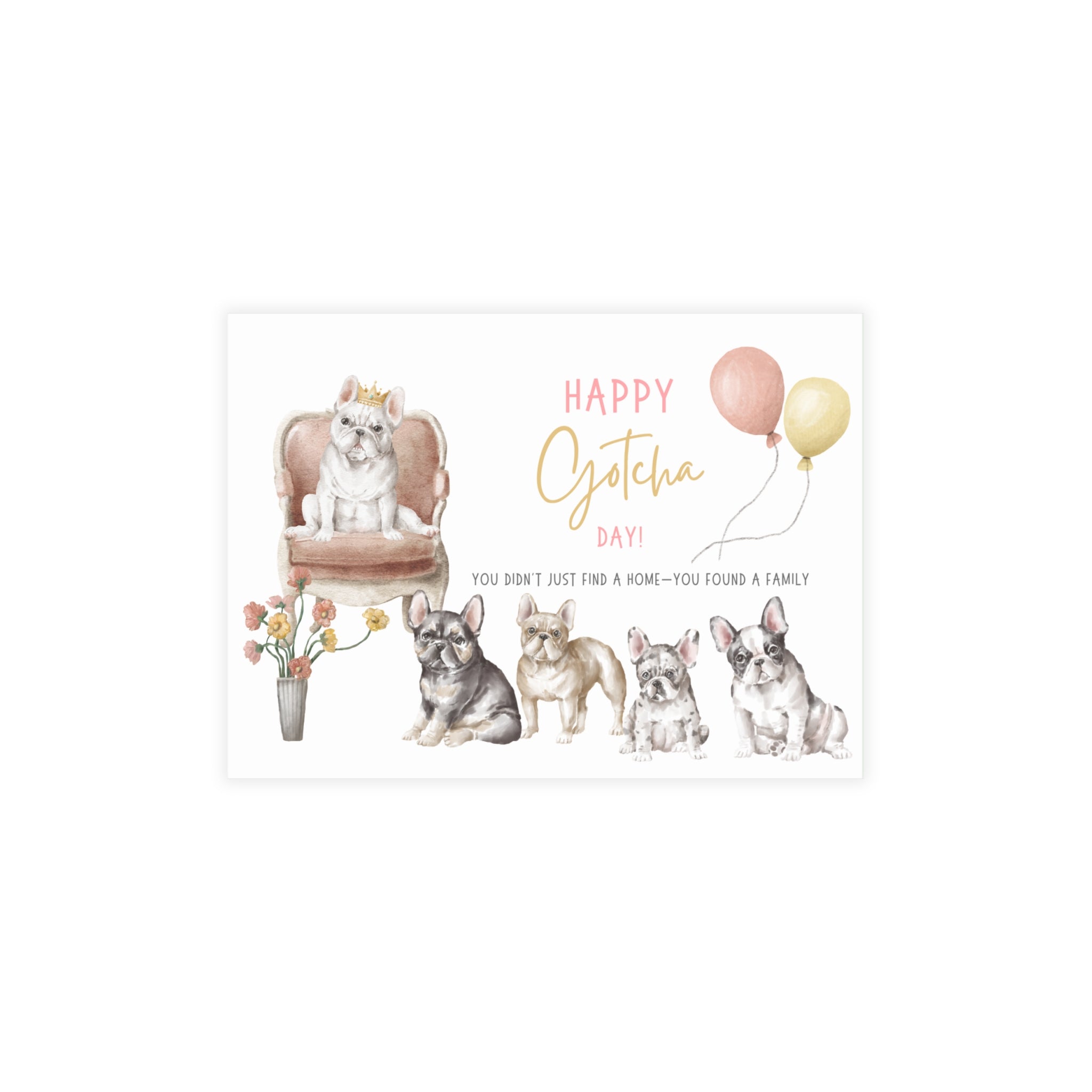 Adoption Anniversary Card | Frenchie Gotcha Day Celebration Card