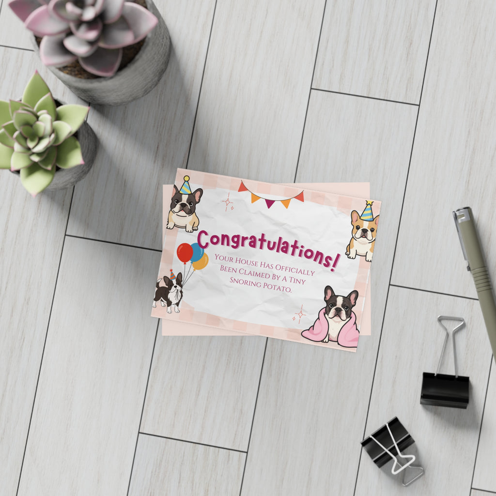 Welcome to the Frenchie Family Card | Cute French Bulldog Greeting Card